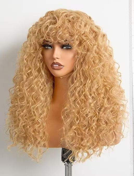 Front Lace Sheath African Small Roll Wig Long Curls