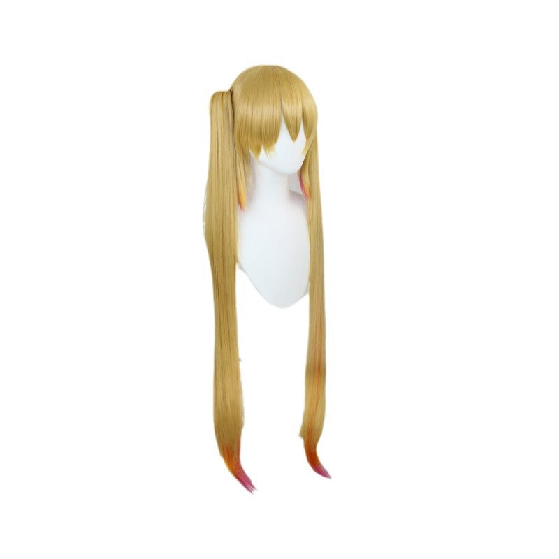 Maid Thor Cartoon Double Horse Tail Long Straight Hair Cos Wig
