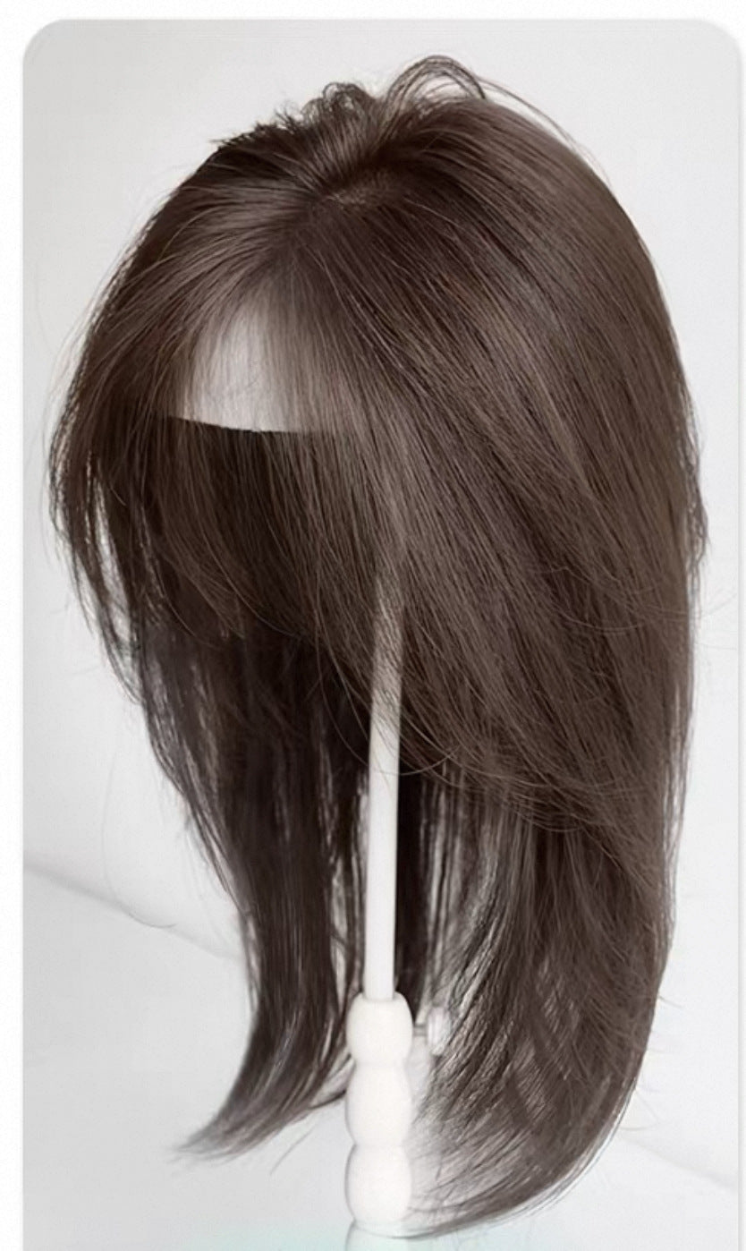 Women's Wear Hair Net Set High-level Head Replacement With Real High Wig