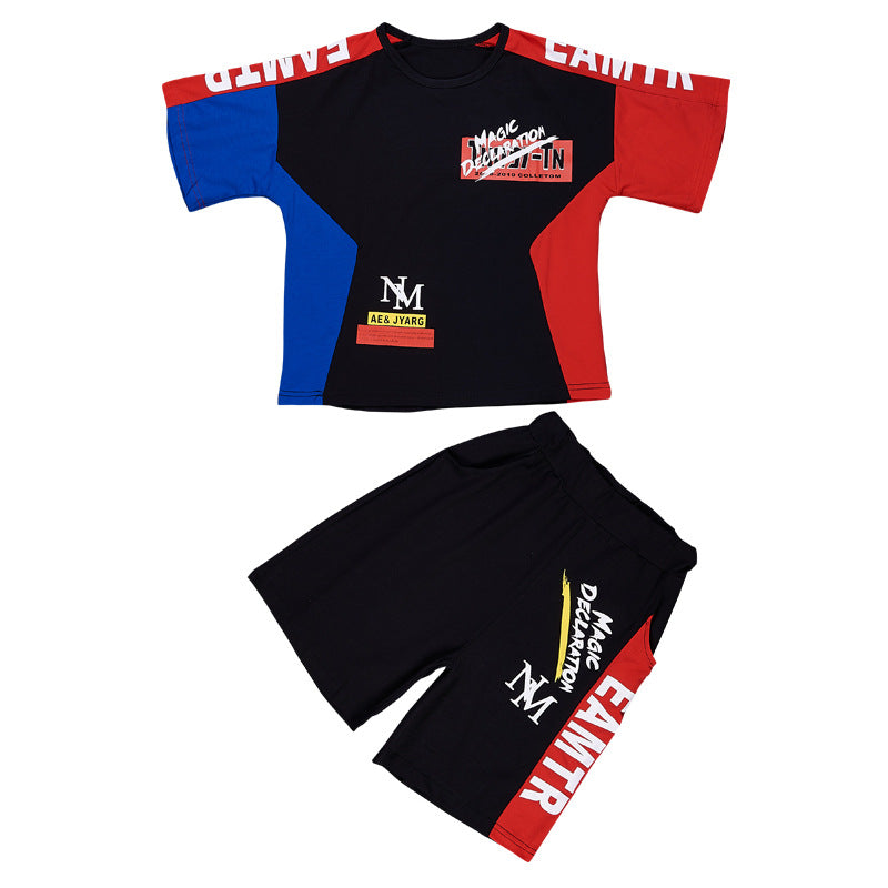Children's Clothing Boys Summer Middle Big Handsome Korean Style Children's Suit
