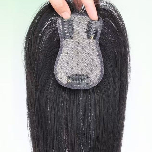 Increase Volume Fluffy Cover Gray Natural Full Human Lightweight Supplementing Wig Bangs