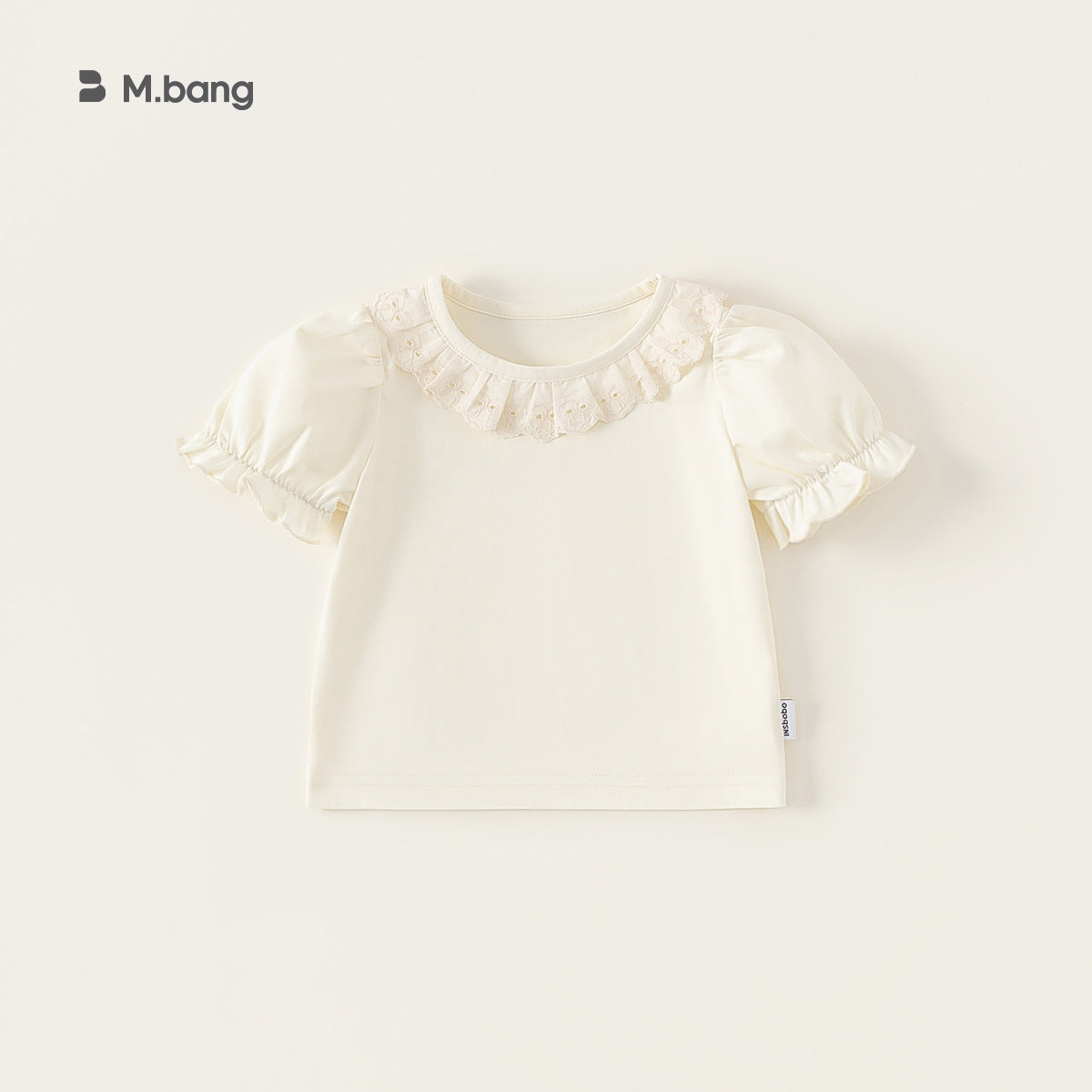 Children's Solid Color Lace Collar Summer Sweet Children's T-shirt