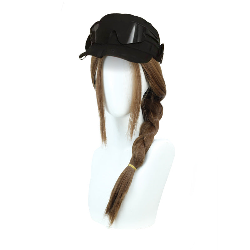 Delta Action Light Brown Long Straight Hair Braid Cos Wig