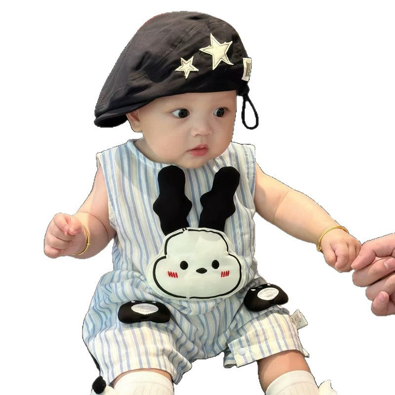 For Babies Summer Thin Vest Jumpsuit Cute Super Boy Days Jumpsuit, Climbing Suit