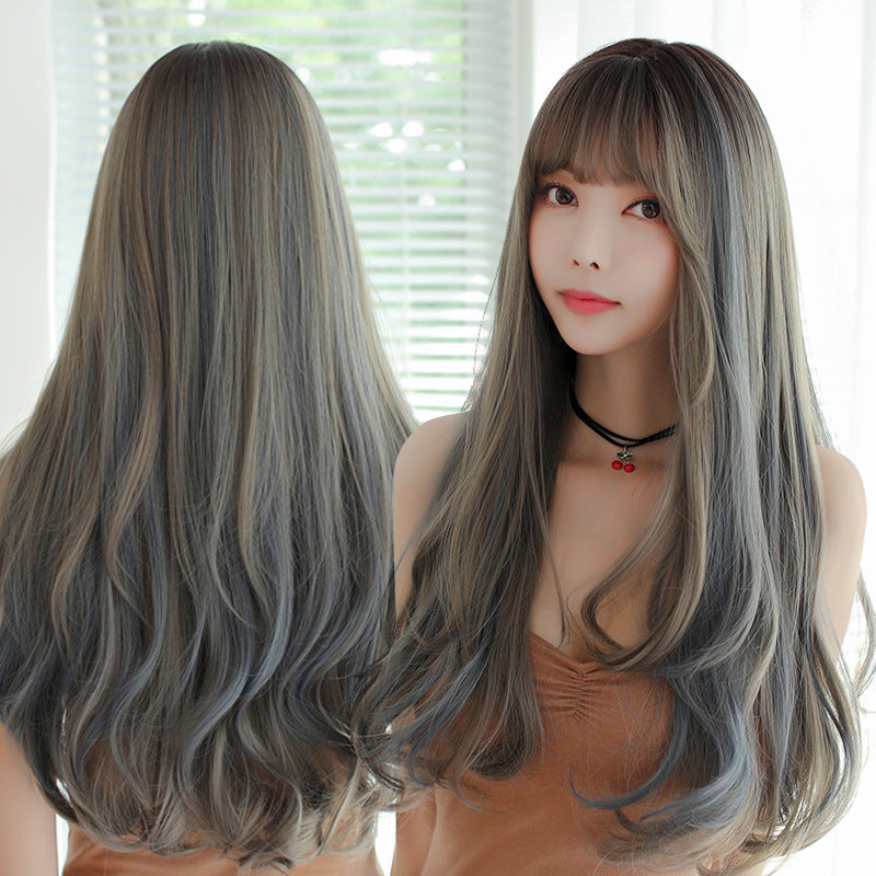 Curly Hair Realistic Chemical Fiber Head Wig Long Curls