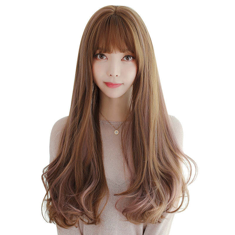 Curly Hair Realistic Chemical Fiber Head Wig Long Curls
