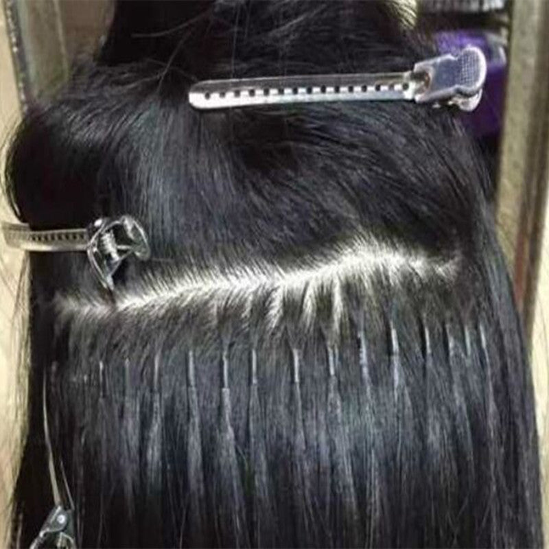 Shrink Tube Body Weave Human Crystal Cable Invisible Real Hair Wig