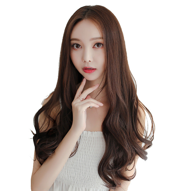 Headgear Curly Hair Fiber Extension Natural Simulation Seamless Invisible Wig Long Curls