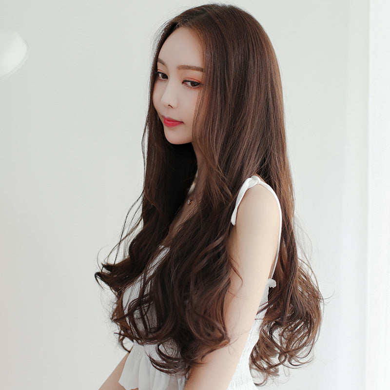 Headgear Curly Hair Fiber Extension Natural Simulation Seamless Invisible Wig Long Curls