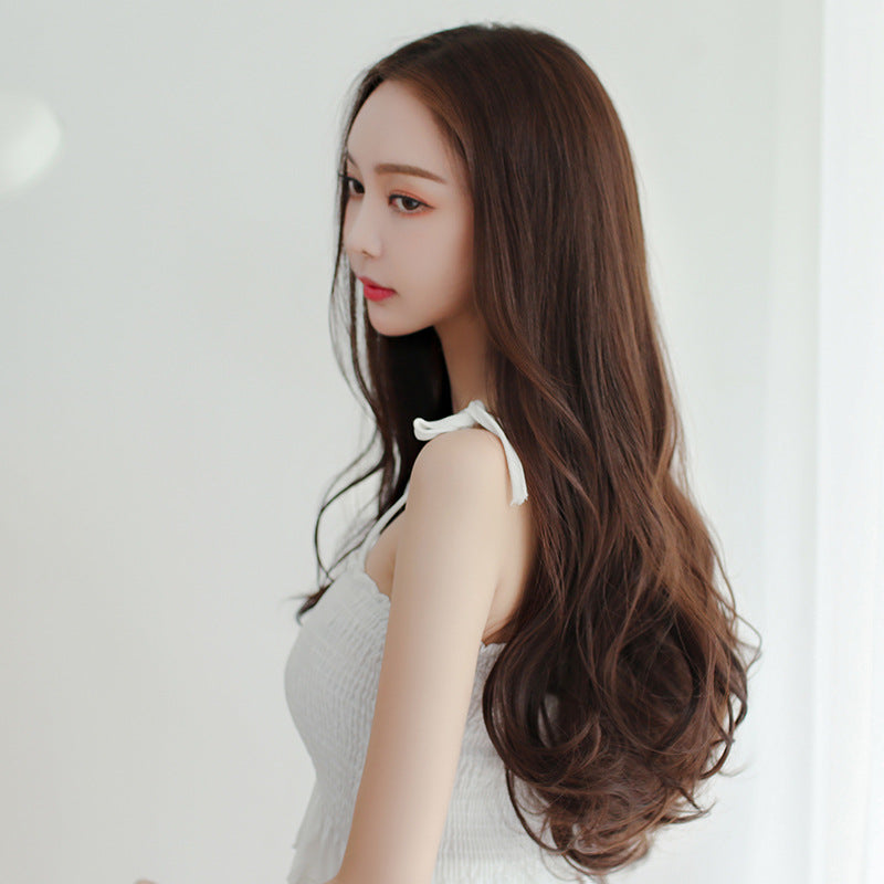 Headgear Curly Hair Fiber Extension Natural Simulation Seamless Invisible Wig Long Curls