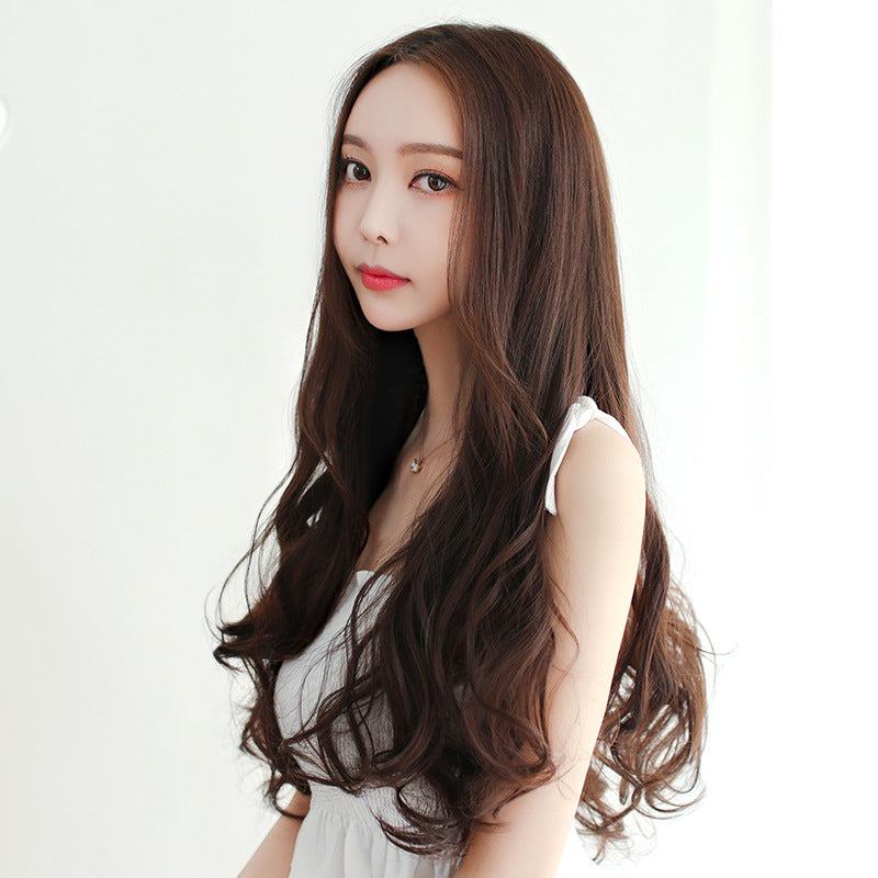 Headgear Curly Hair Fiber Extension Natural Simulation Seamless Invisible Wig Long Curls