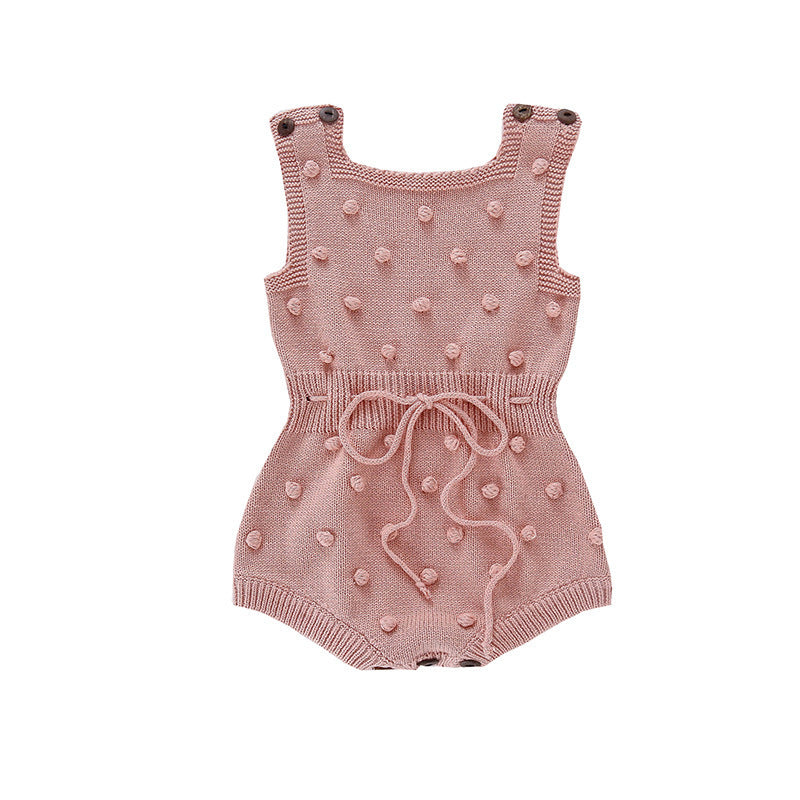 Autumn Fur Ball Infant Knitted Wool Jumpsuit, Climbing Suit
