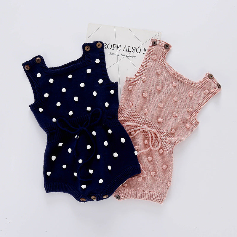 Autumn Fur Ball Infant Knitted Wool Jumpsuit, Climbing Suit