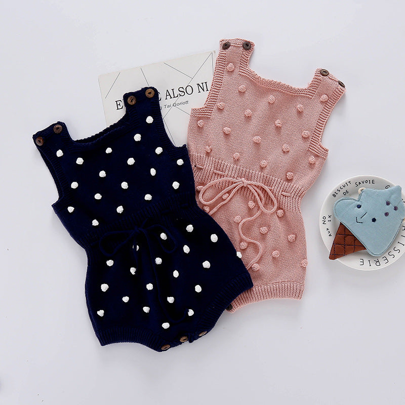 Autumn Fur Ball Infant Knitted Wool Jumpsuit, Climbing Suit