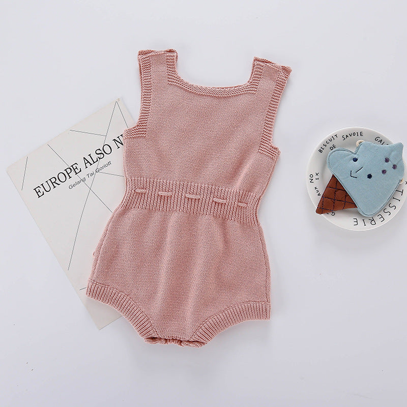 Autumn Fur Ball Infant Knitted Wool Jumpsuit, Climbing Suit