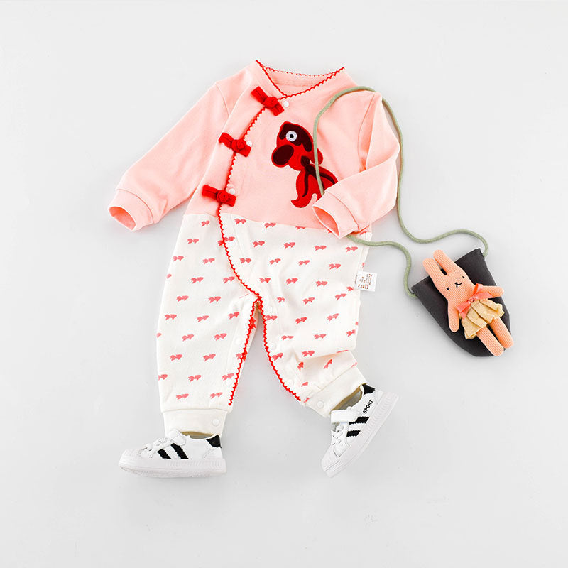 Jumpsuit Autumn Summer Clothes For Babies Chinese Ethnic Style Jumpsuit, Climbing Suit