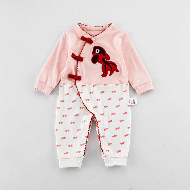 Jumpsuit Autumn Summer Clothes For Babies Chinese Ethnic Style Jumpsuit, Climbing Suit
