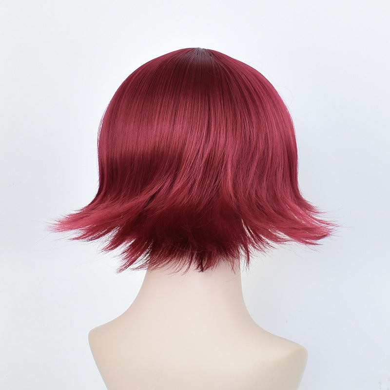 Ark Wine Red Short Hair Anime Straight Bangs Simulation Cos Wig