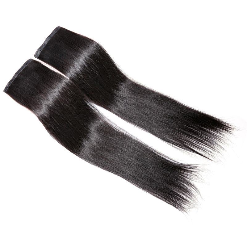 Person Hairpiece Clip Silk Big Broken Braid Real Hair Wig