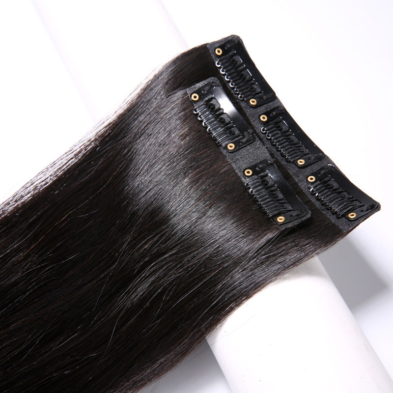 Person Hairpiece Clip Silk Big Broken Braid Real Hair Wig