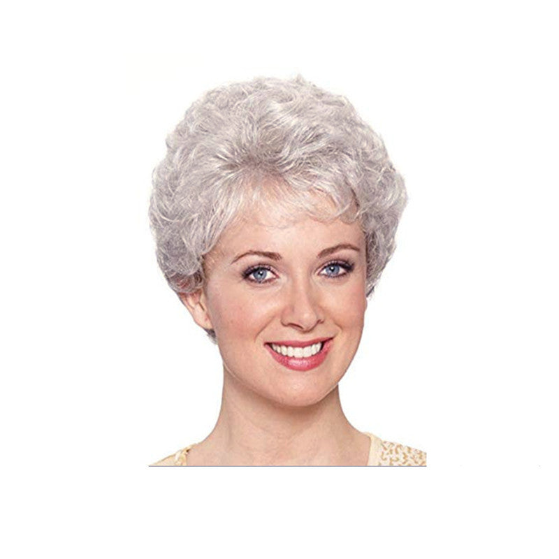 Pretty Cool Classic Sier Gray Grandma Wig Short Curly Hair