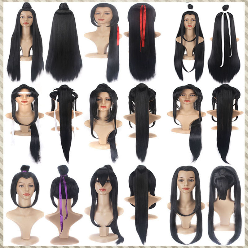 Old Ancestor Black Ancient Costume Beauty Tip Style No Cos Wig