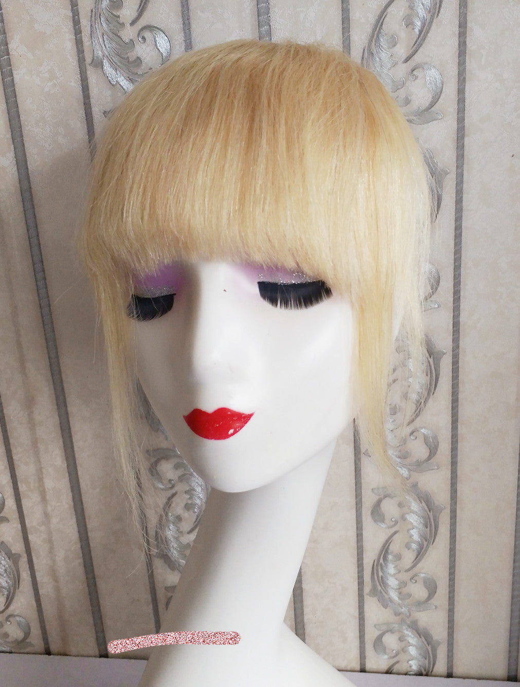 Classy Graceful Triangle Human Hair Set Wig Bangs