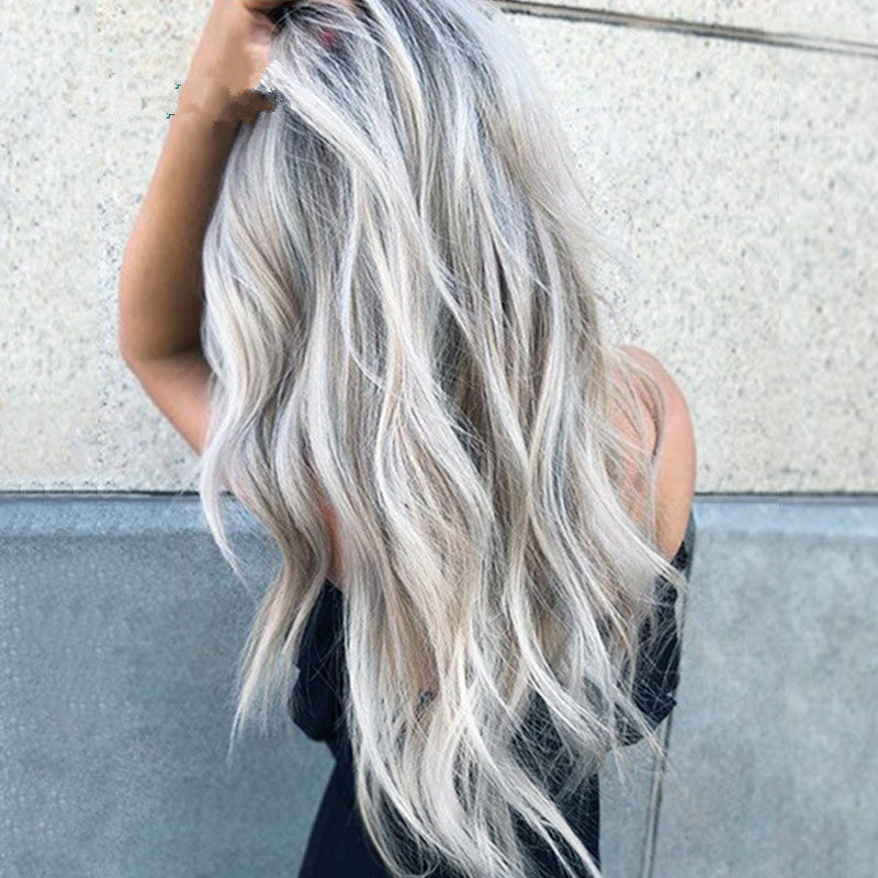 Dyed Head Cover Chemical Fiber Curly Hair Wig Long Curls