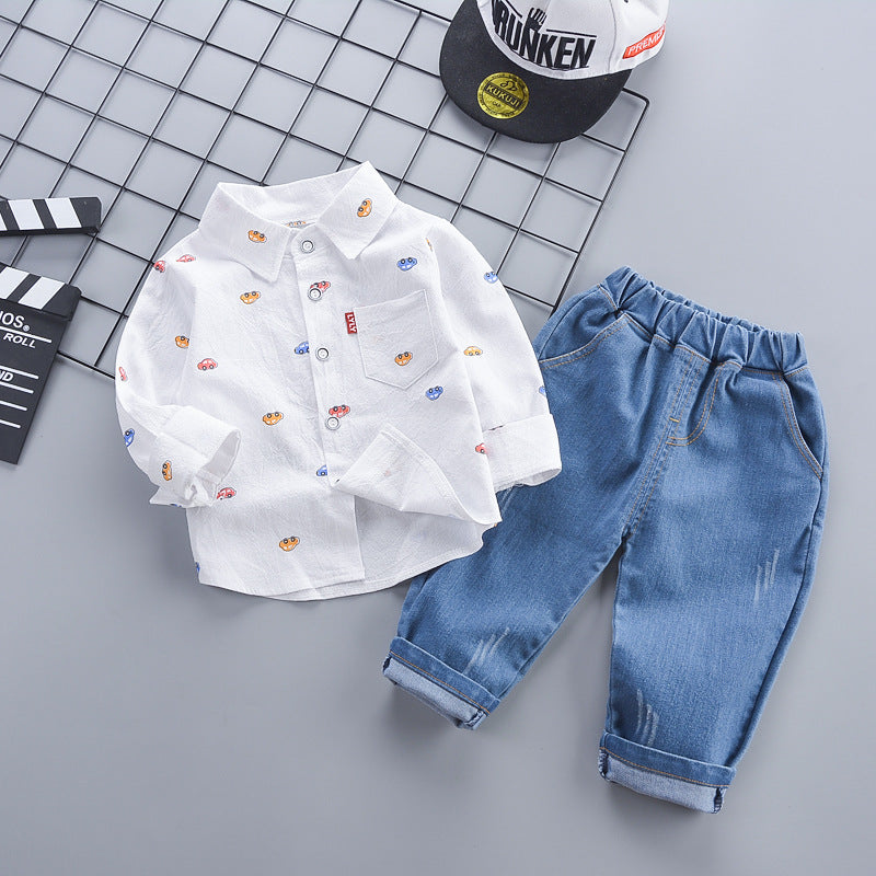 Children's Supply Clothing Autumn Korean Style Casual Full Printed Children's Suit