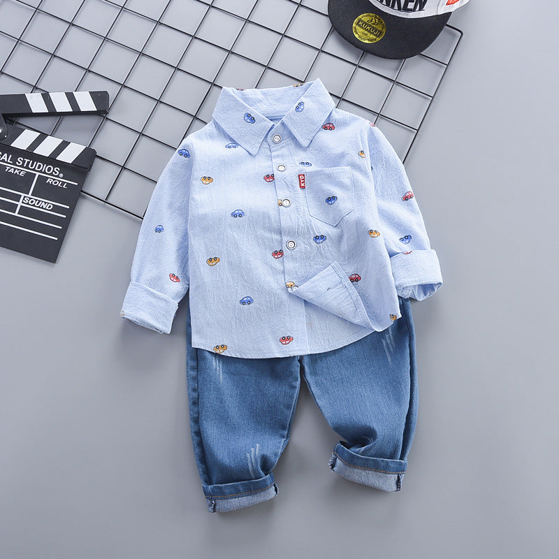 Children's Supply Clothing Autumn Korean Style Casual Full Printed Children's Suit