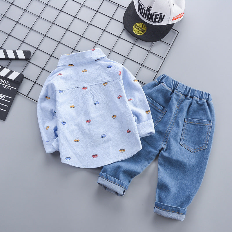 Children's Supply Clothing Autumn Korean Style Casual Full Printed Children's Suit