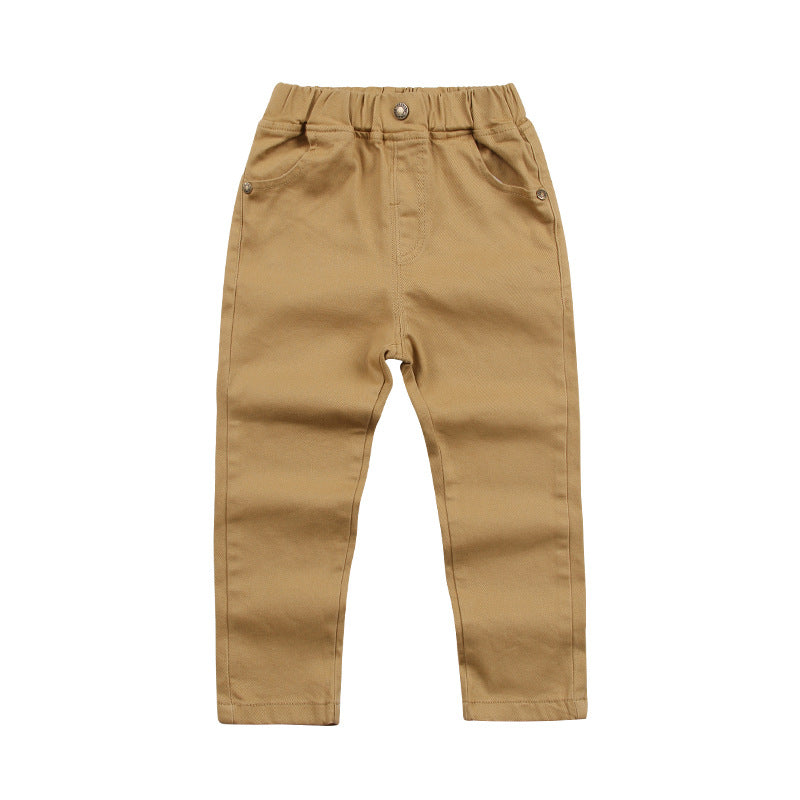 Children's Solid Color Casual Trousers Slim Fit Children's Pants