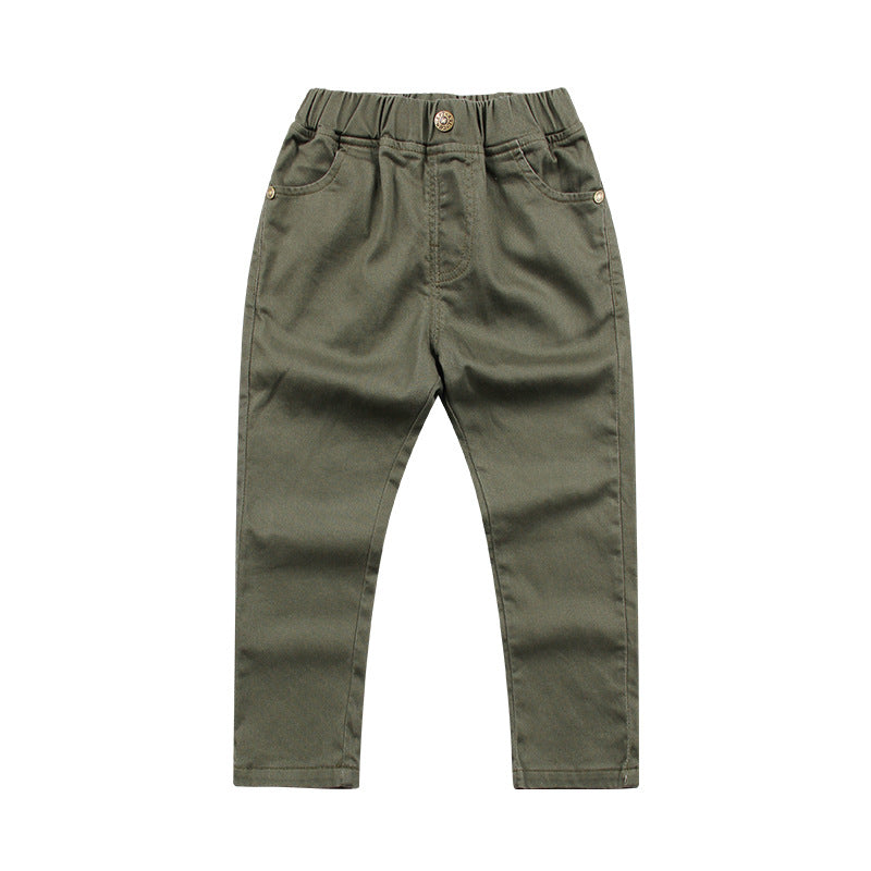 Children's Solid Color Casual Trousers Slim Fit Children's Pants