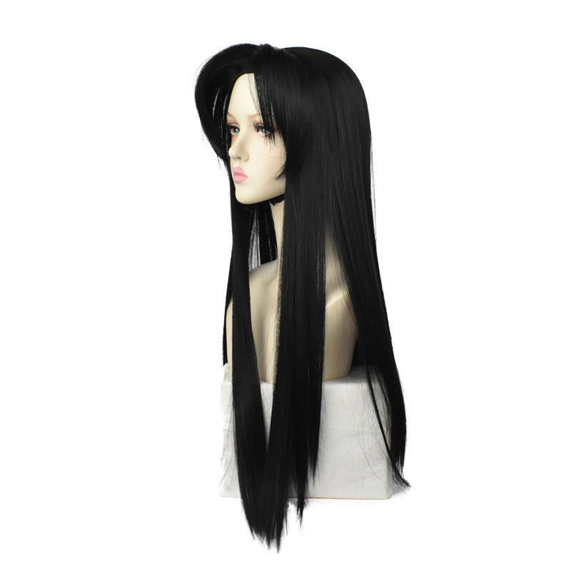 Hui Fiber Black Mid-length Fluffy Long Cos Wig