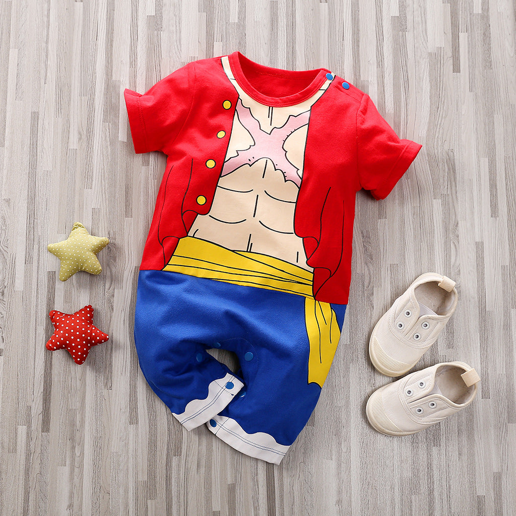 Cartoon Jumpsuit Full Cotton Thin Section Pullover Rompers Long Sleeve Jumpsuit, Climbing Suit