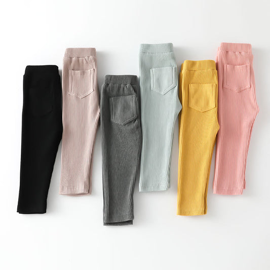Leggings High Waist Belly Protection Trousers Cotton Children's Pants