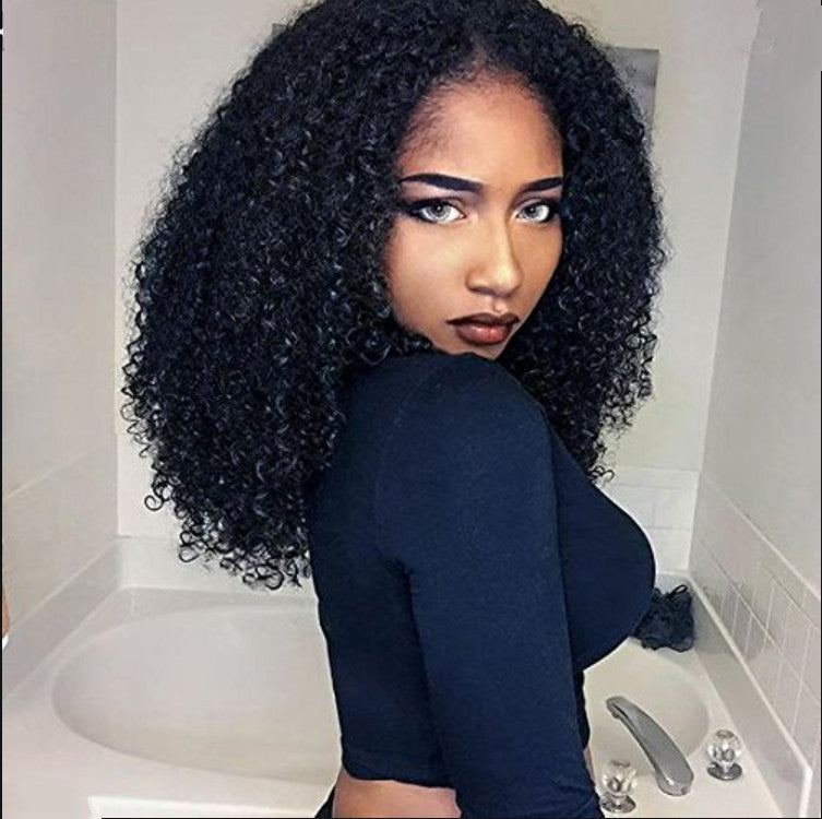 Women's African Wigs With Small Black Afro Wig Short Curly Hair