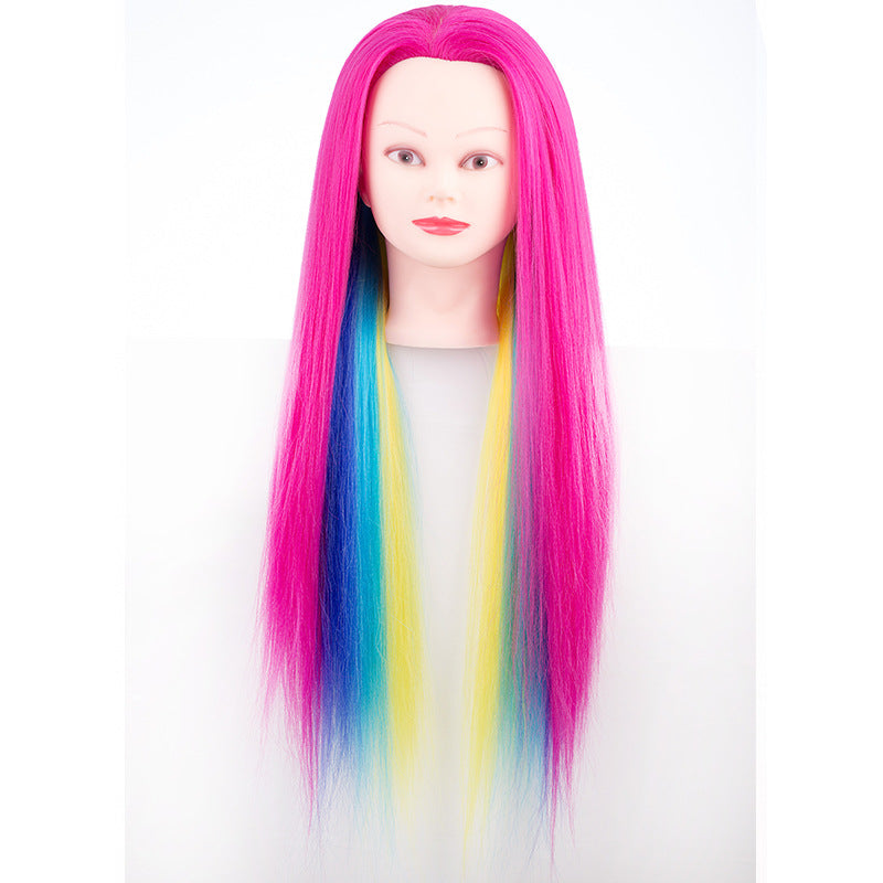 Model Head Mannequin Mock Chemical Fiber Braided Real Hair Wig