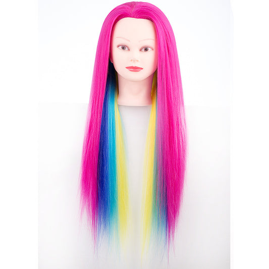 Model Head Mannequin Mock Chemical Fiber Braided Real Hair Wig