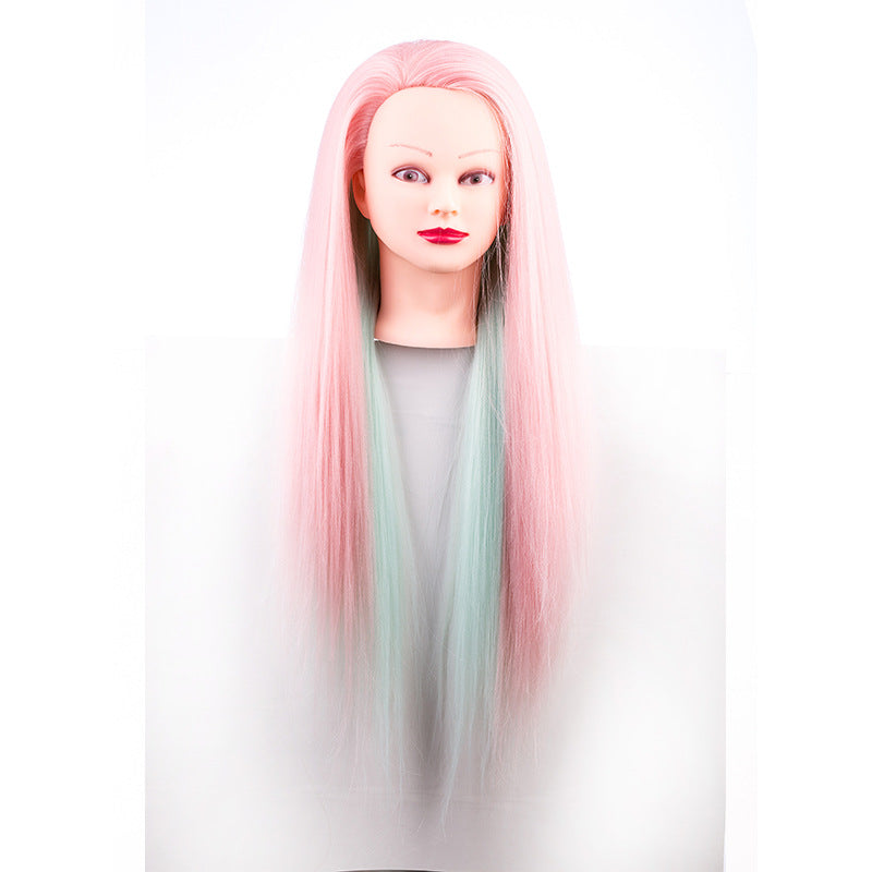 Model Head Mannequin Mock Chemical Fiber Braided Real Hair Wig
