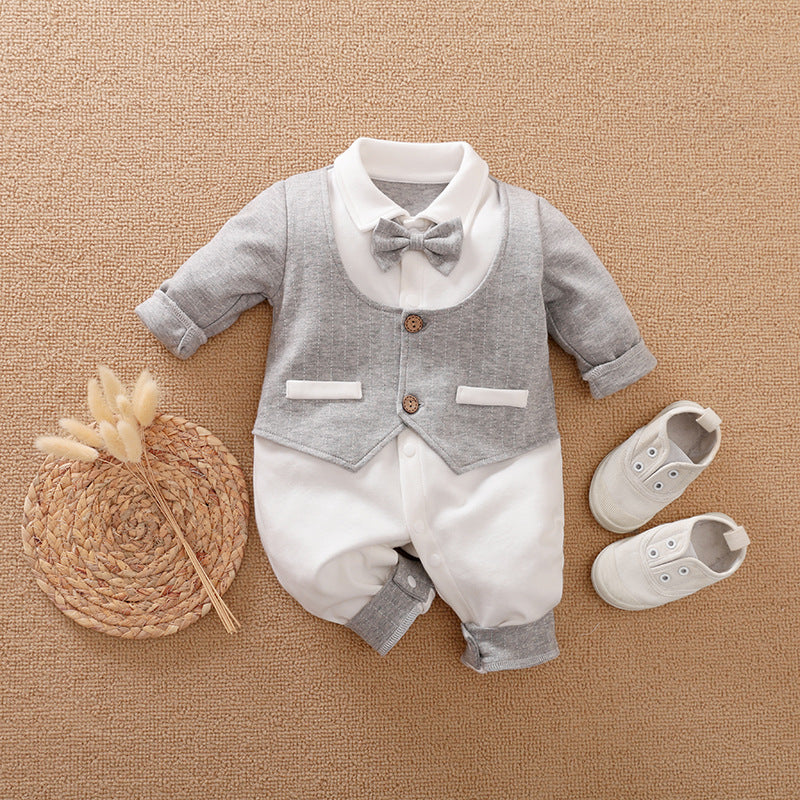 Jumpsuit Gentleman Clothes Long Sleeve Infant Jumpsuit, Climbing Suit