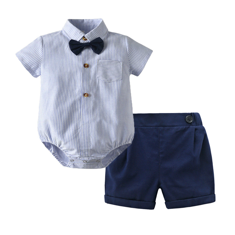 Children's Boy's Short-sleeved Rompers Romper Shorts Two-piece Children's Suit