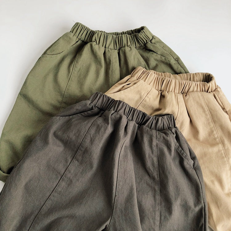 Children's Korean Style Clothing Boys Line Casual Twill Woven Children's Pants