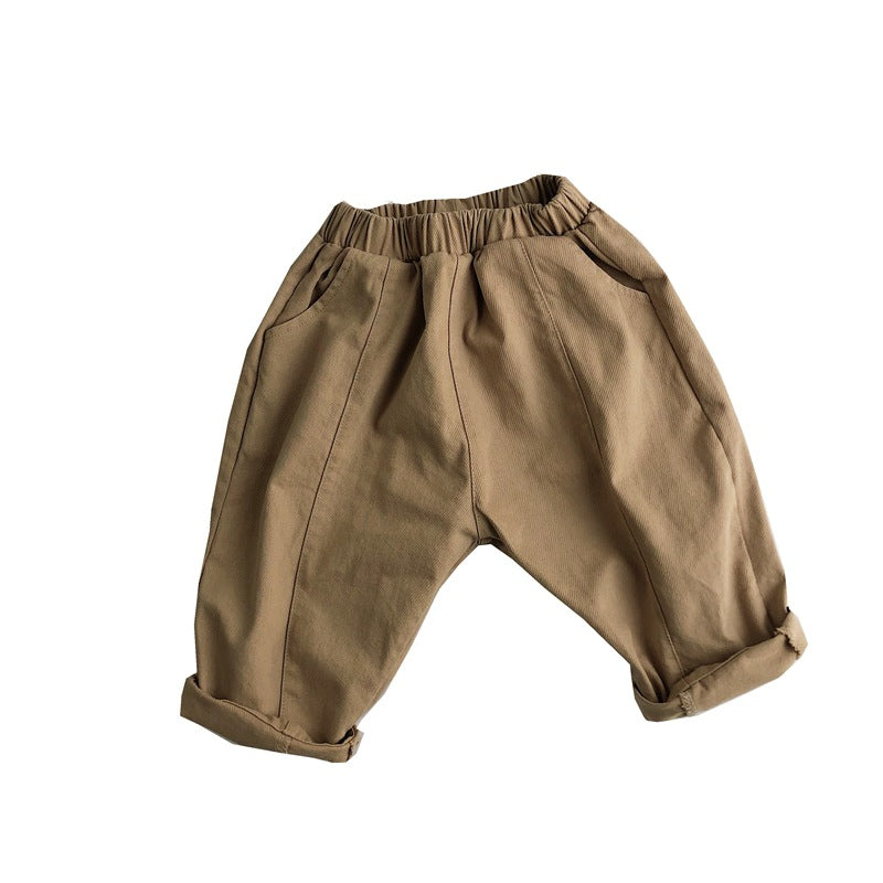 Children's Korean Style Clothing Boys Line Casual Twill Woven Children's Pants