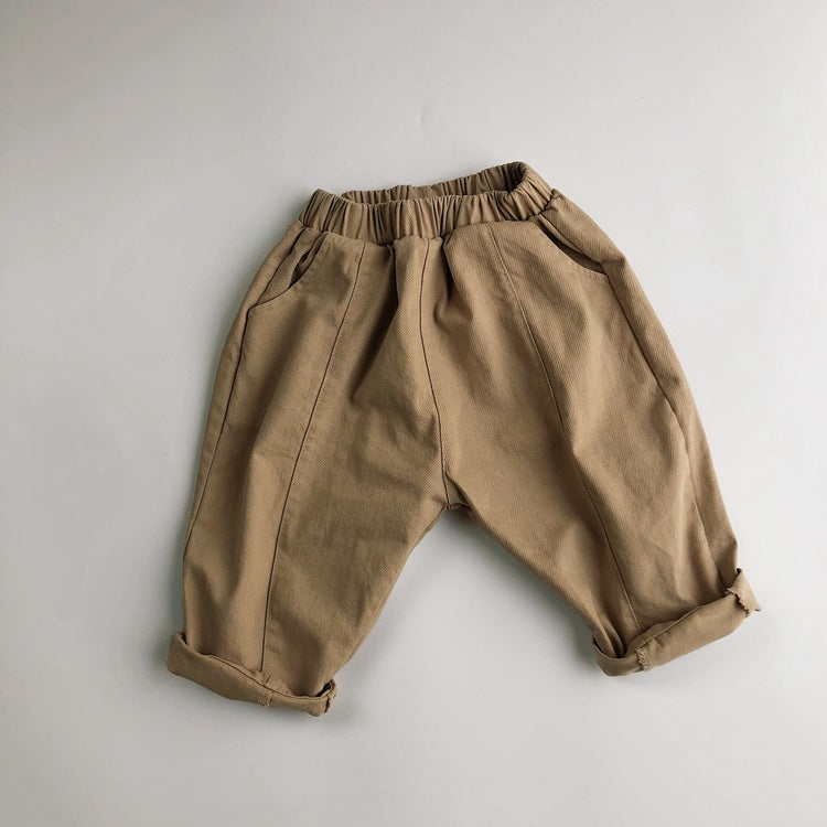 Children's Korean Style Clothing Boys Line Casual Twill Woven Children's Pants