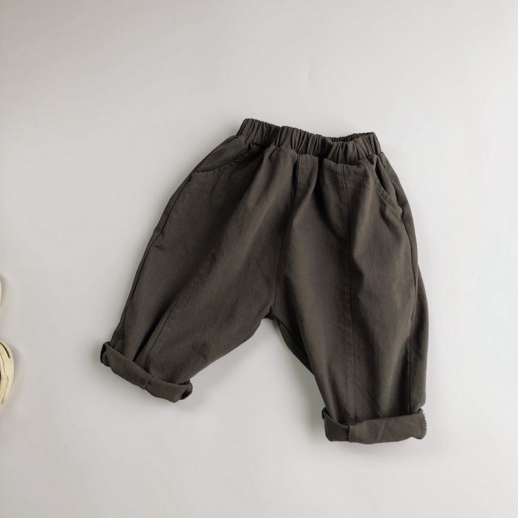 Children's Korean Style Clothing Boys Line Casual Twill Woven Children's Pants