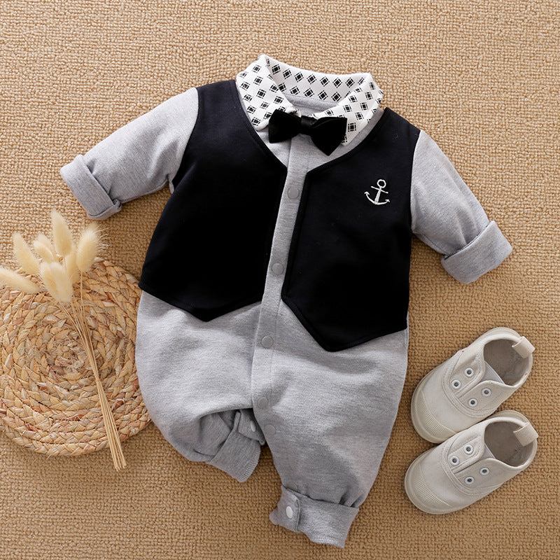Class Gentleman Romper One Year Old Celebration Dress Jumpsuit, Climbing Suit