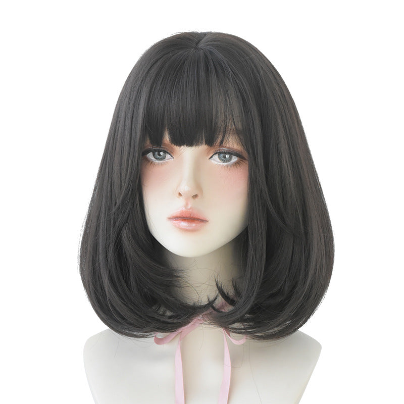 Women's Rinka Haircut Full Top Cover Natural Fluffy Collarbone Wig Short Curly Hair