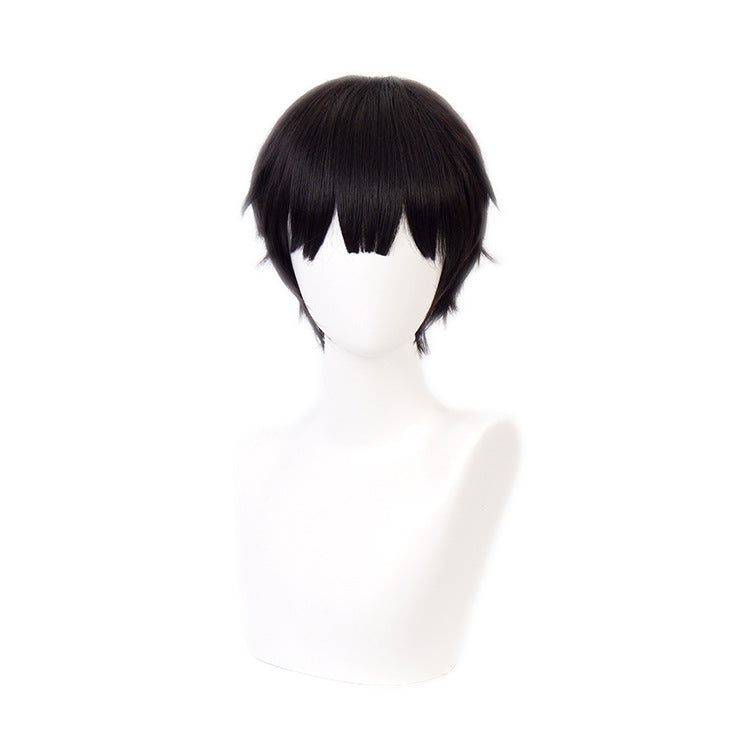 Ground Binding Little Flower Teak Black Brown Short Cos Wig