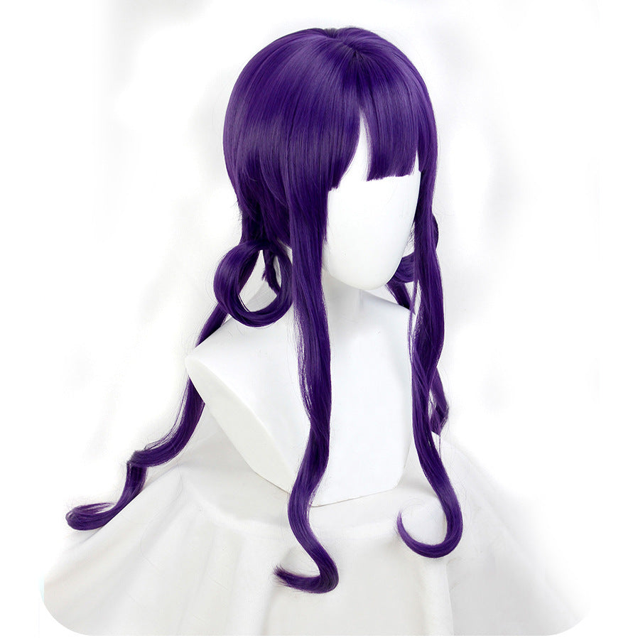 Flower Red Root Sunflower Purple Circle Long Sideburns Cos Wig